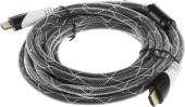 Кабель аудио-видео HDMI (m)/HDMI (m) 5м. феррит.кольца позолоч.конт. серый от магазина РЭССИ