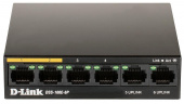 Коммутатор D-Link DSS-100E-6P/A1A 6x100Mb 4PoE+ 55W неуправляемый от магазина РЭССИ