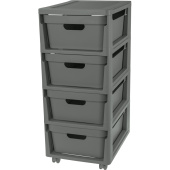 Комод Econova Luxe на колесах 4 ящика 300х385х690 мм серый 43324671170 от магазина РЭССИ