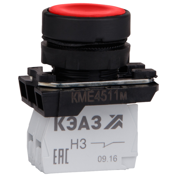 Кнопка КМЕ4511м-красный-1но+1нз-цилиндр-IP54 от магазина РЭССИ