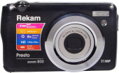 Фотоаппарат Rekam Presto zoom 800 черный 21Mpix Zoom8x 2.7" 1080p SDHC/MMC CMOS IS el 3.8minF/Li-Ion/case от магазина РЭССИ