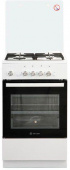 Плита Газовая De Luxe 5040.42г (кр) ЧР белый (стеклянная крышка) реш.чугун от магазина РЭССИ