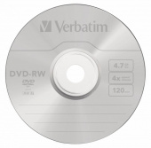 Диск DVD-RW Verbatim 4.7Gb 4x Cake Box (25шт) (43639) от магазина РЭССИ