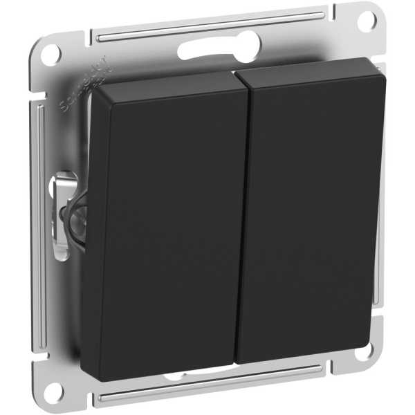 ATLASDESIGN AQUA Выключатель 2-клавишный, IP44, сх.5, 10АХ, механизм, КАРБОН от магазина РЭССИ