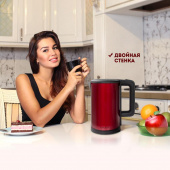 Чайник электрический Galaxy GL 0300 1.7л. 2000Вт красный/черный (корпус: нержавеющая сталь) от магазина РЭССИ