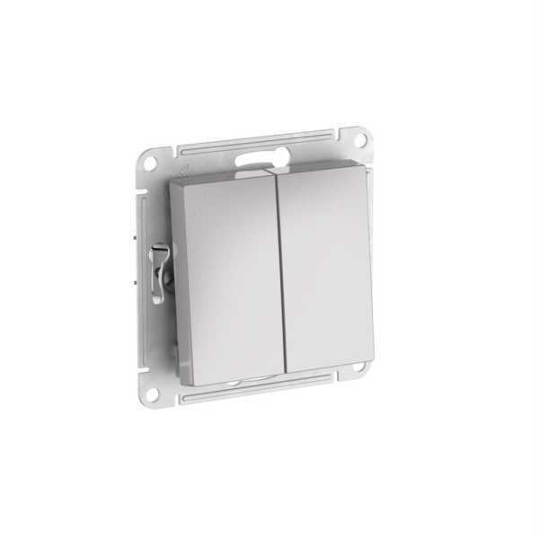 ATLASDESIGN AQUA 2-клавишный ВЫКЛЮЧАТЕЛЬ IP44, с  х.5, 10АХ, быстрозажимные клеммы, АЛЮМИНИЙ от магазина РЭССИ