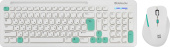 Клавиатура + мышь Defender Cerrato C-978 клав:белый мышь:белый/голубой USB беспроводная Multimedia (45978) от магазина РЭССИ