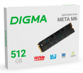 Накопитель SSD Digma PCI-E 4.0 x4 512Gb DGSM4512GM63T Meta M6 M.2 2280 от магазина РЭССИ