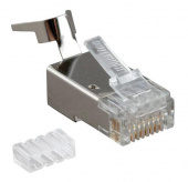 Коннектор Hyperline (PLUG-8P8C-UV-C6-TW-SH-10) FTP кат.6 RJ45 (упак.:10шт) от магазина РЭССИ