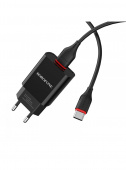 СЗУ USB Borofone BA20A (10.5W, кабель Type-C) Черный от магазина РЭССИ