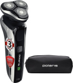 Бритва роторная Polaris PMR 0307RC wet&dry PRO 5 blades+ реж.эл.:3 питан.:аккум. черный/хром от магазина РЭССИ