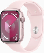 Смарт-часы Apple Watch Series 9 A2980 45мм OLED корп.розовый Sport Band рем.светло-розовый разм.брасл.:140-190мм (MR9G3LL/A) от магазина РЭССИ