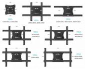 Кронштейн для телевизора Onkron M7L черный 40"-75" макс.68.2кг настенный поворот и наклон от магазина РЭССИ