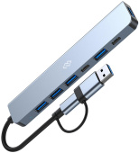 Разветвитель USB-C Digma DHUB-7USB-AC-3.0 7порт. черный от магазина РЭССИ