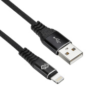 Кабель Digma LIGHT-2M-BRAIDED-BLK USB (m)-Lightning (m) 2м черный от магазина РЭССИ