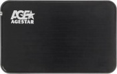 Внешний корпус для HDD/SSD AgeStar 3UB2A8-6G SATA III USB3.0 пластик/алюминий черный 2.5" от магазина РЭССИ