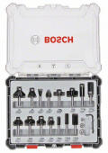 Набор фрез по дер. Bosch 2607017471 d(посад.)=6мм (фрезеры) (упак.:15шт) от магазина РЭССИ