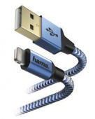 Кабель Hama 00178300 USB (m)-Lightning (m) 1.5м синий от магазина РЭССИ