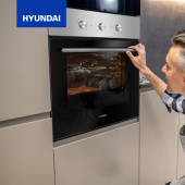 Духовой шкаф Электрический Hyundai HEO 6632 IX серебристый/черный от магазина РЭССИ