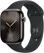 Смарт-часы Apple Watch Series 10 A2999 46мм 2.1" OLED корп.черный Sport Band рем.черный разм.брасл.:160-210мм (MWWQ3ZP/A) от магазина РЭССИ