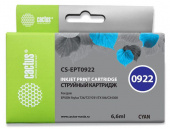 Картридж струйный Cactus CS-EPT0922 T0922 голубой (6.6мл) для Epson Stylus C91/CX4300/T26/T27/TX106/TX109/TX117/TX119 от магазина РЭССИ