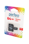 Носитель информации PERFEO microSDXC 64GB High-Capacity (Class 10) UHS-1 с адаптером BL1 от магазина РЭССИ