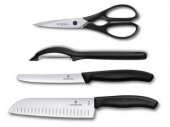 Набор ножей кухон. Victorinox Kitchen Set, 4 pieces (6.7133.4G) компл.:4шт черный подар.коробка от магазина РЭССИ