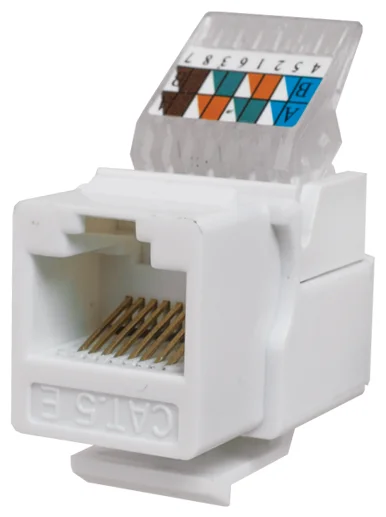 Keystone Jack 8P8C (RJ-45), UTP, Cat.5e. заделка без инструмента, белый от магазина РЭССИ