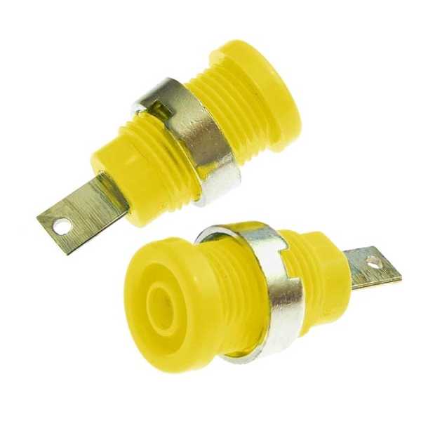 Z013 4mm panel jack YELLOW от магазина РЭССИ