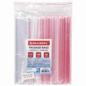 Пакеты с замком/зиплок-гриппер BRAUBERG 100 шт 150х200 мм ПВД толщина 40 микрон 606213 от магазина РЭССИ