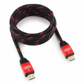 Кабель HDMI Cablexpert серия Gold 3 м v1.4 M/M красный позол.разъемы алюминиевый корпус нейлоновая оплетка коробка от магазина РЭССИ