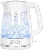 Чайник электрический Scarlett SC-EK27G104 1.7л. 2200Вт белый корпус: стекло/пластик от магазина РЭССИ