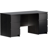 Письменный стол Шведский Стандарт КАСТОР 6 ящиков 151x65x75 см черный дуб венге 2.03.06.040.5 от магазина РЭССИ