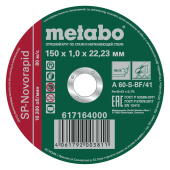 Диск отрезной по мет. Metabo SP-Novorapid (617164000) d=150мм d(посад.)=22.2мм (угловые шлифмашины) (упак.:1шт) от магазина РЭССИ