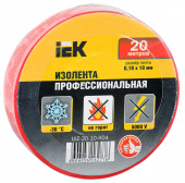 Изолента IEK UIZ-20-10-K04 ш.19мм 20м красный (упак.:1шт) от магазина РЭССИ