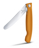 Нож кухонный Victorinox Swiss Classic (6.7836.F9B) стальной для овощей лезв.110мм серрейт. заточка оранжевый блистер от магазина РЭССИ