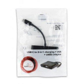 Переходник USB Cablexpert A-CM-VGA3in1-01 USB Type-C/VGA + USB3 + подзарядка USB-C 15см пакет от магазина РЭССИ