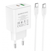 СЗУ USB/Type-C Borofone BA67A (20W, QC3.0, PD) Белый от магазина РЭССИ