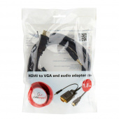 Кабель HDMI->VGA Cablexpert A-HDMI-VGA-03-10 19M/15M + 3.5Jack 3м черный позол.разъемы пакет от магазина РЭССИ