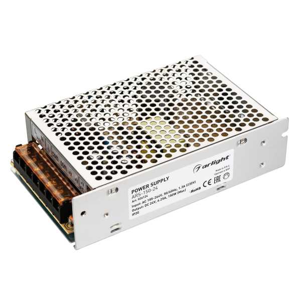 Блок питания ARS-150-24 (24V, 6.25A, 150W) (ARL, IP20 Сетка, 2 года) от магазина РЭССИ