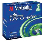 Диск DVD-RW Verbatim 4.7Gb 4x Jewel case (5шт) (43285) от магазина РЭССИ