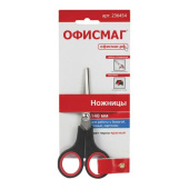 Ножницы ОФИСМАГ Soft Grip 140 мм резиновые вставки черно-красные 3-х сторонняя заточка 236454 от магазина РЭССИ
