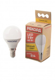 Лампа светодиодная РЕКОРД LED P45 7W Е14 3000К BL1 от магазина РЭССИ