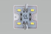 Модуль 5630 - 4 светод. CW 12V, 1,44W,  (36х36) мм, IP-65  (Холодный белый) от магазина РЭССИ