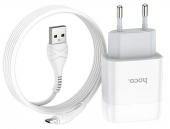 СЗУ USB Hoco C72A (10.5W, кабель MicroUSB) Белый от магазина РЭССИ