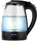 Чайник электрический Vitek VT-1122 1.7л. 2200Вт прозрачный корпус: стекло/пластик от магазина РЭССИ