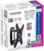 Кронштейн для телевизора Kromax GALACTIC-1 new черный 15"-32" макс.20кг настенный поворот и наклон от магазина РЭССИ