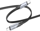 Кабель Hoco U119 Machine PD iP USB Type-C (m)-Lightning (m) 1.2м черный коробка плоский от магазина РЭССИ