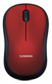 Мышь SunWind SW-M200 красный/черный оптическая (1600dpi) беспроводная USB для ноутбука (3but) от магазина РЭССИ