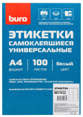 Этикетки Buro A4 105x74мм 8шт на листе/100л./белый матовое самоклей. универсальная от магазина РЭССИ